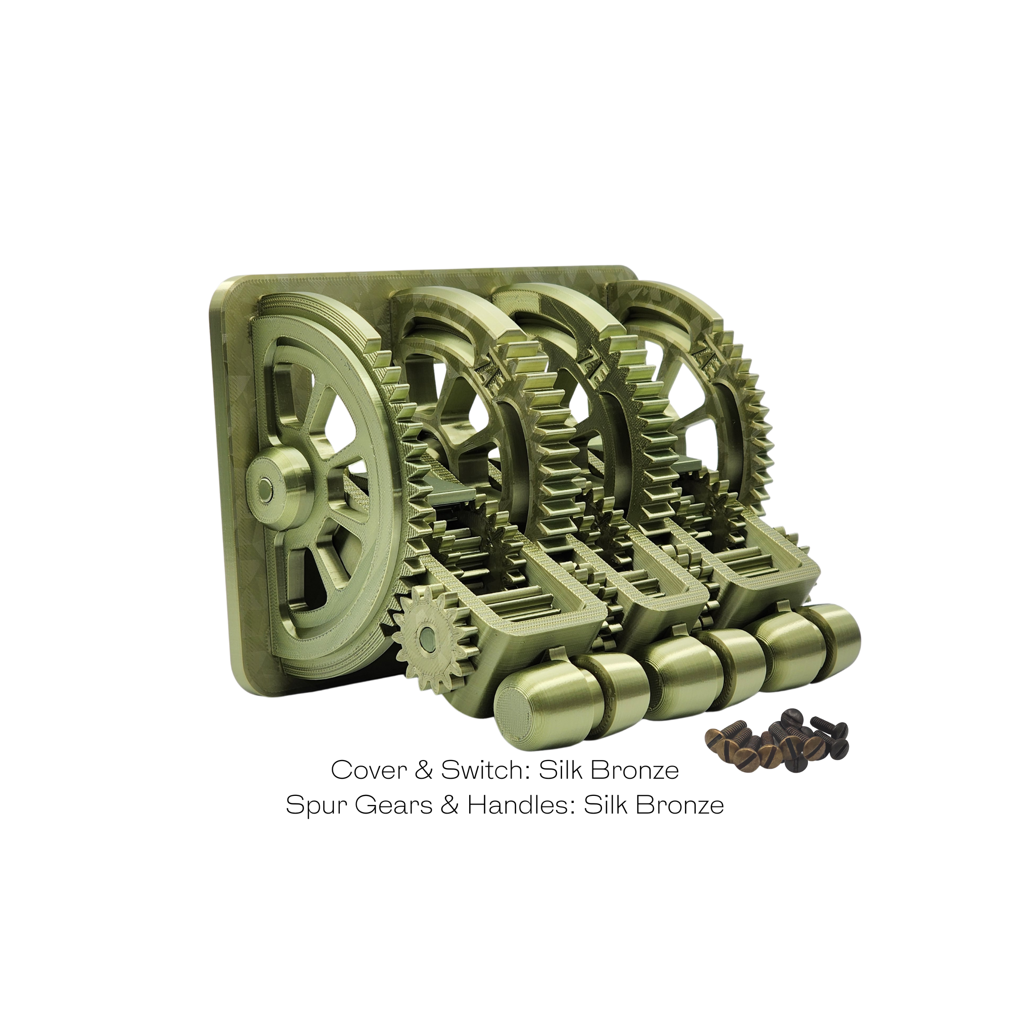 Mechanical Spur Geared Steampunk Triple Rocker Light Switch